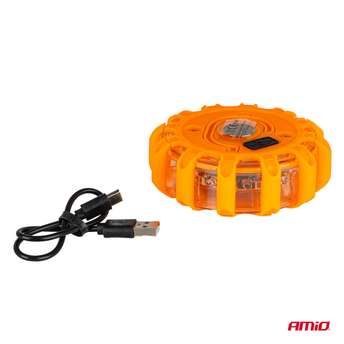 Auto LED hoiatustuli, 12+3 SMD, 650 mAh, punane, akuga AMIO-04673