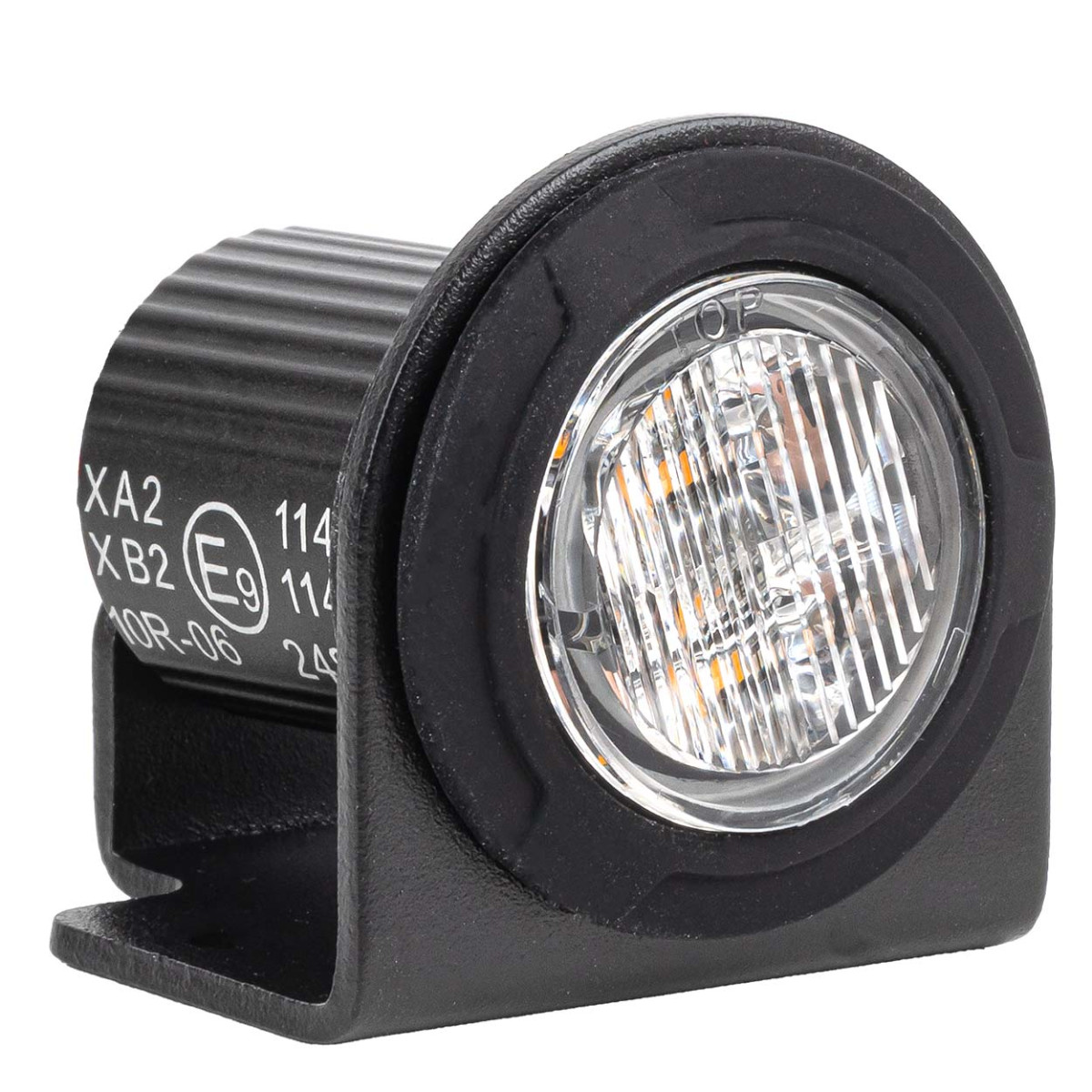 Ümmargune oranž LED hoiatuslamp R65 12V / 24V 12W AMIO-04864