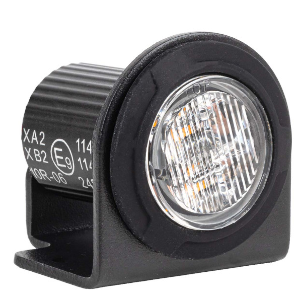 Ümmargune oranž LED hoiatuslamp R65 12V / 24V 12W AMIO-04864