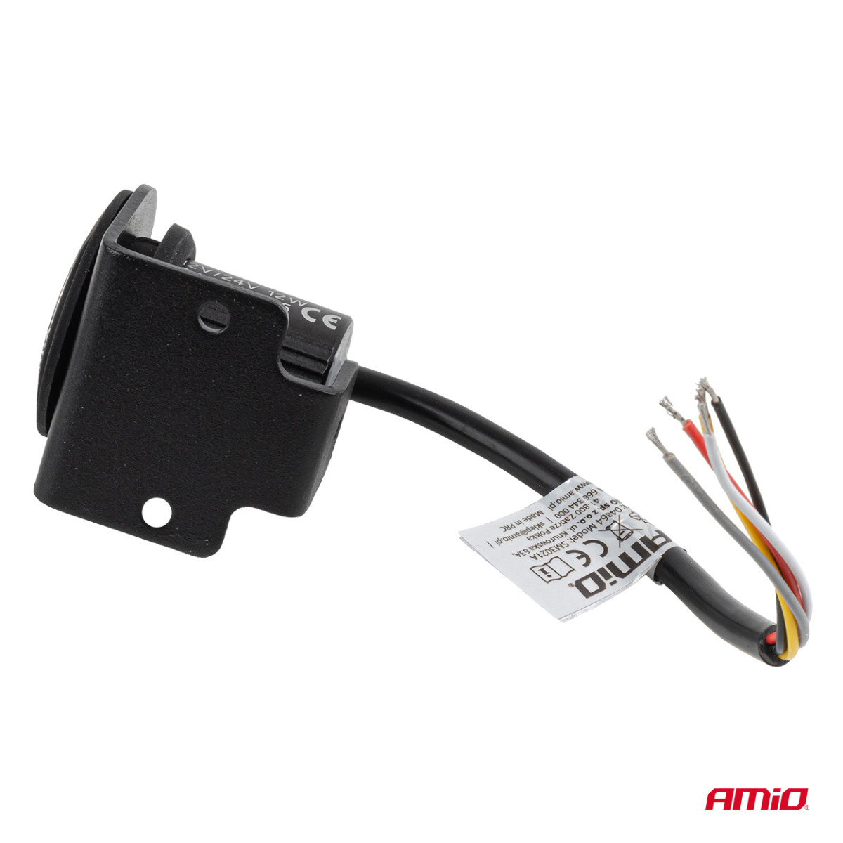 Ümmargune oranž LED hoiatuslamp R65 12V / 24V 12W AMIO-04864