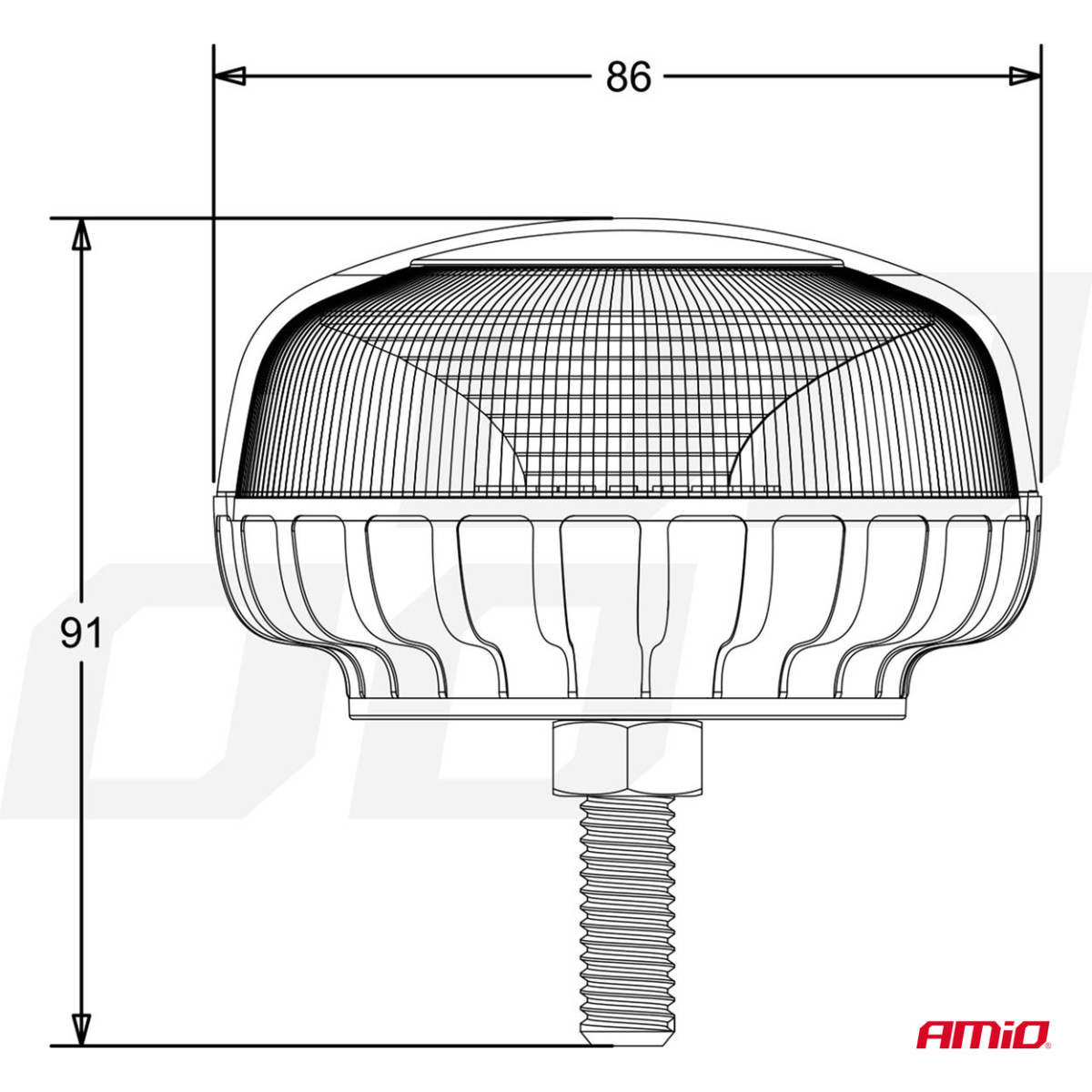 LED-hoiatuslamp R65 R10 12V 24V W21sb AMIO-02923