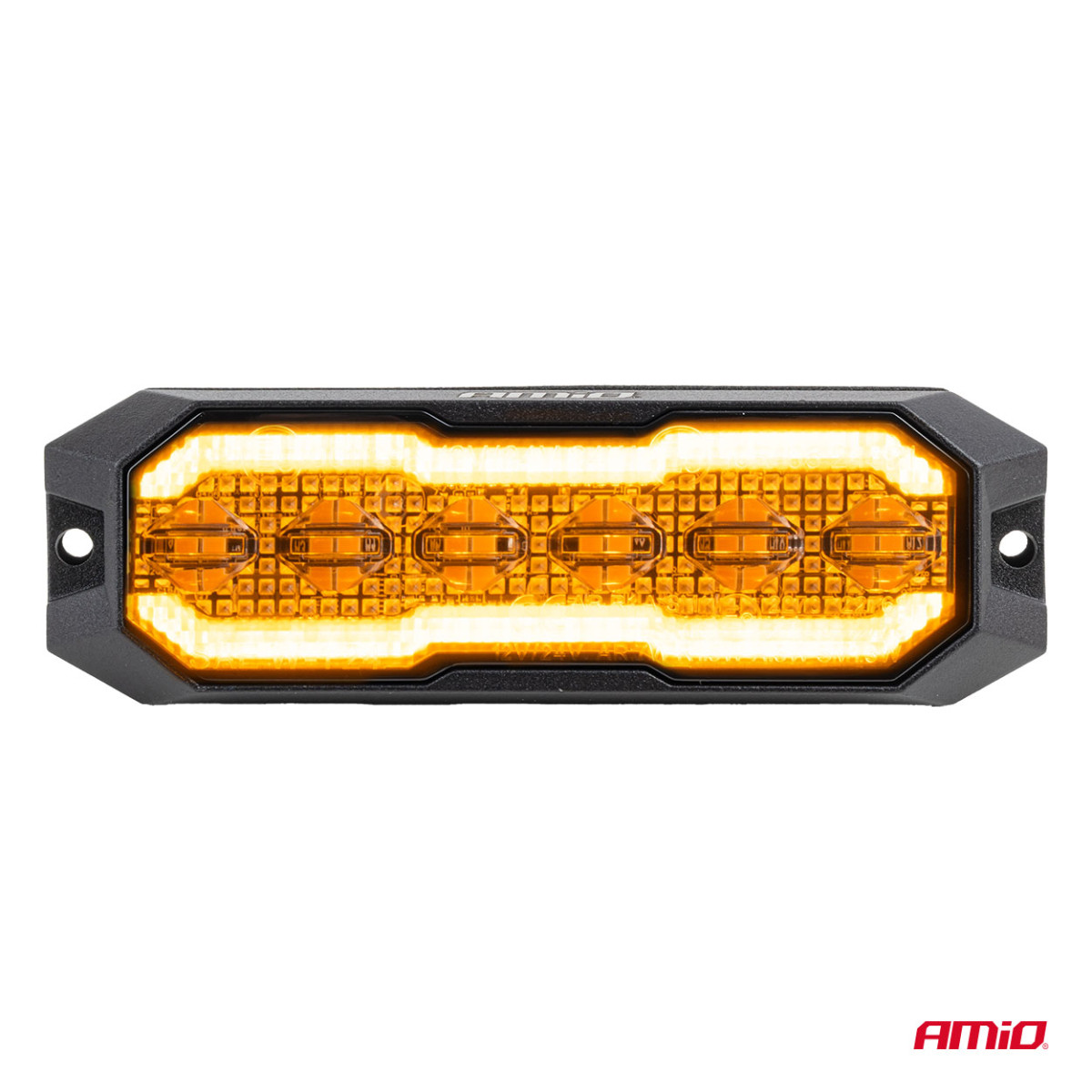 LED-hoiatuslamp oranži suunatulega R65 R148 12V/24V 24W AMIO-04860