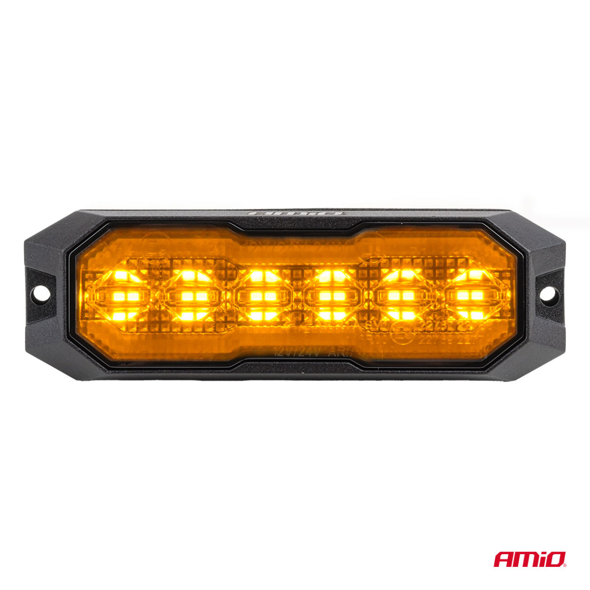 LED-hoiatuslamp oranži suunatulega R65 R148 12V/24V 24W AMIO-04860