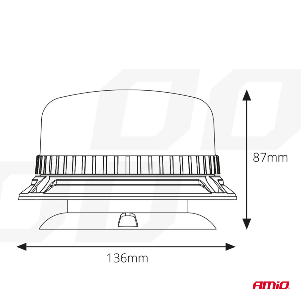 LED-hoiatustuli W03M magnetiline R65 R10 36LED 12/24V IP56 AMIO-02295