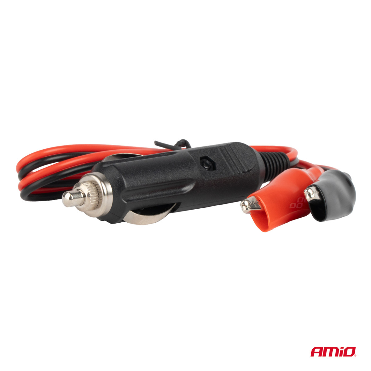 Autopistikupesa adapter krokodillklambriga 12/24V, 60 cm, AMIO-03802