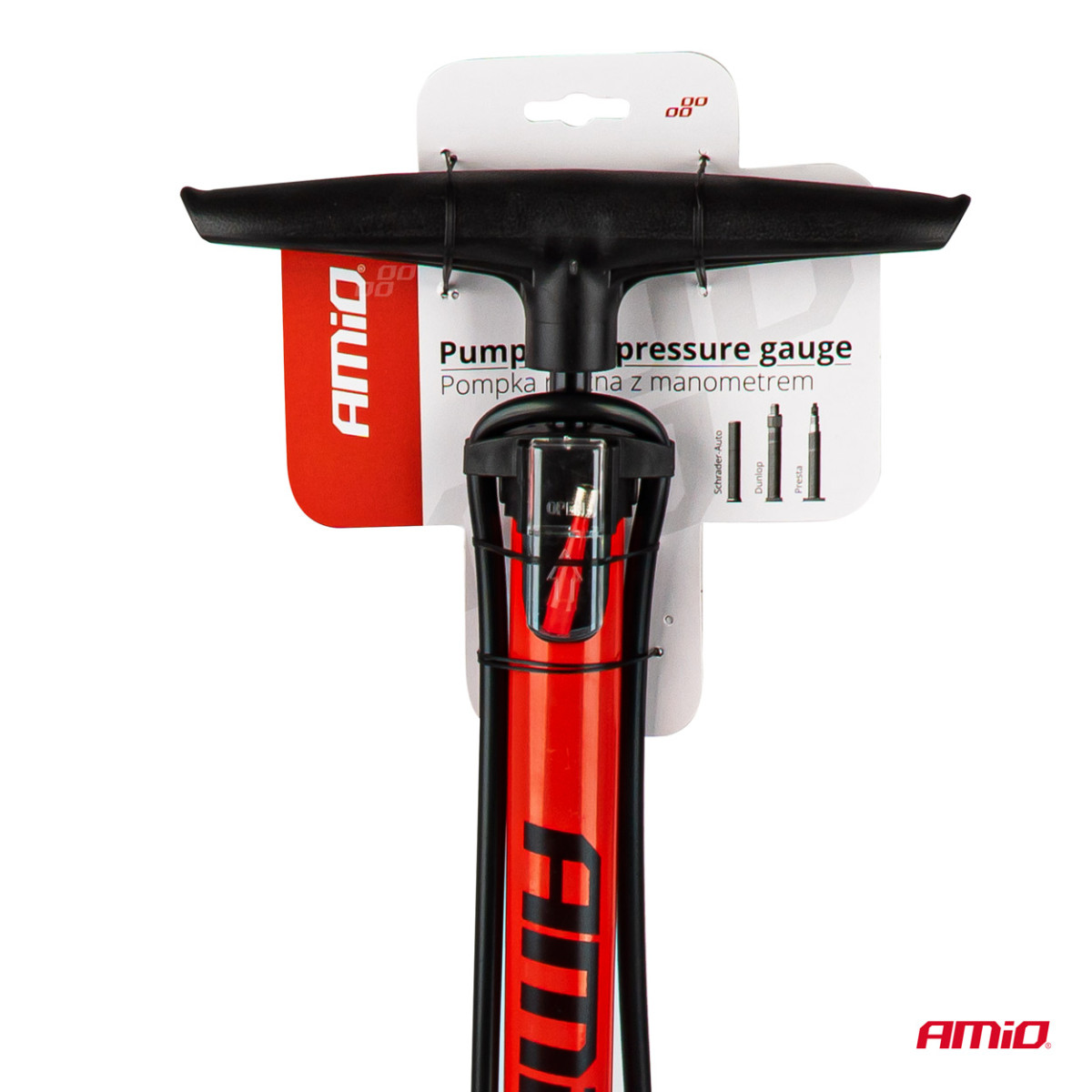 Metallist käsipump manomeetriga PU02, AMIO-02146