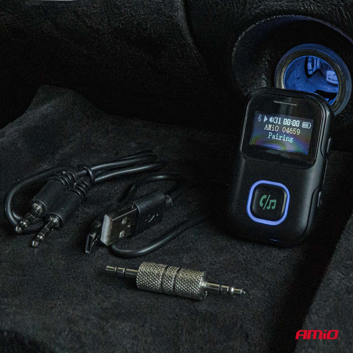 Minipesaga Bluetooth-saatja-vastuvõtja koos LCD-ekraaniga AMIO-04659