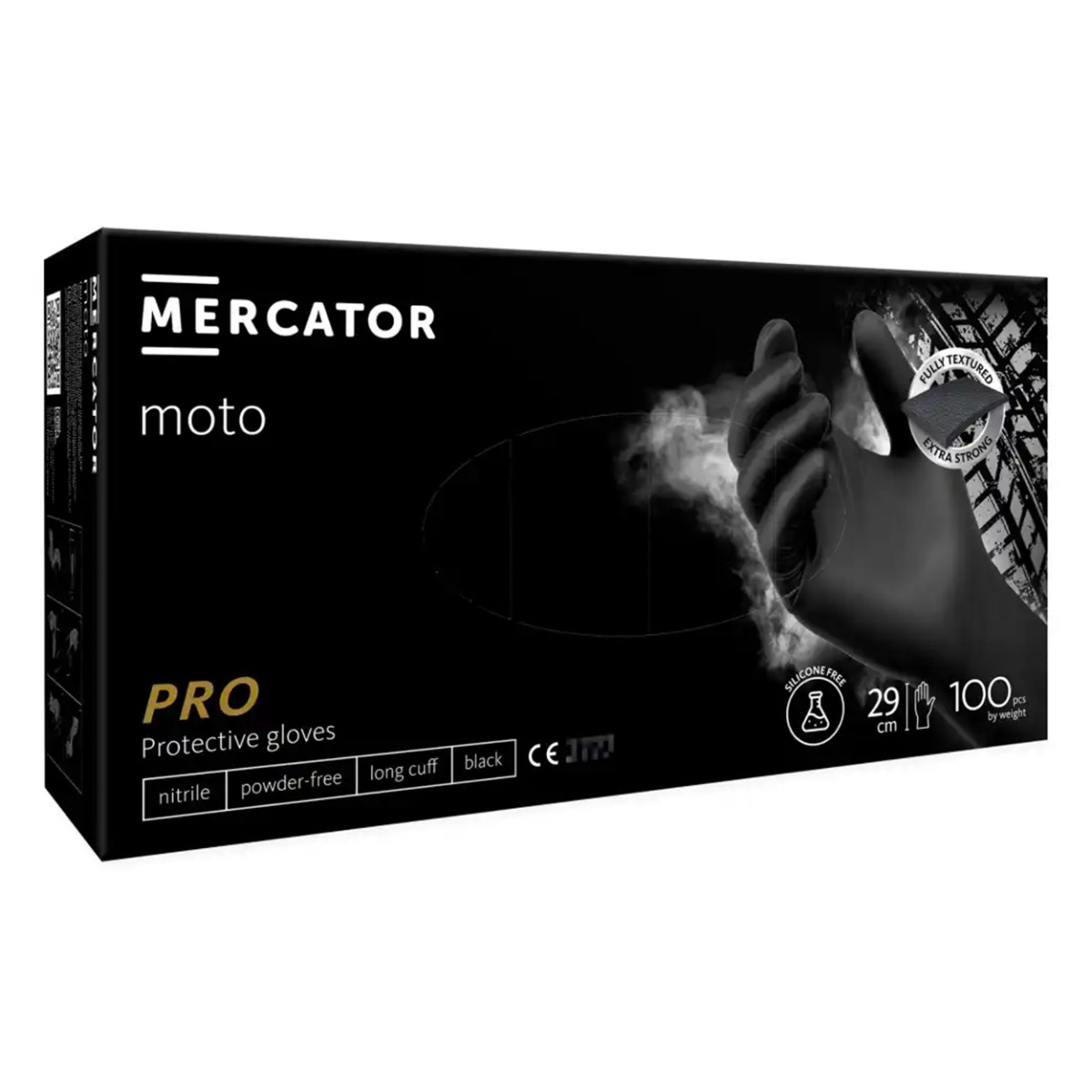 Nitriilkindad MERCATOR MOTO, mustad, M, 100 tk.