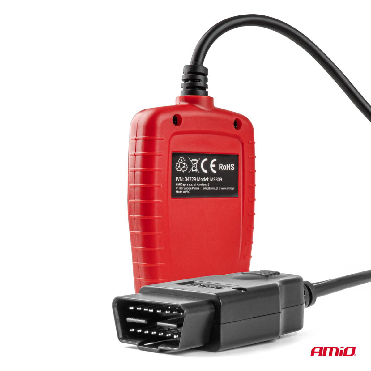 OBD2 diagnostikaskanner AMIO-04729, 110,3 × 69,5 × 20,2 mm