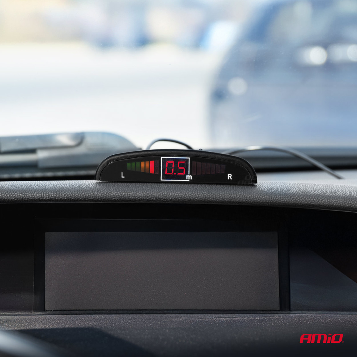 Parkimisabisüsteem LED, 4 hõbedast andurit 22 cm AMIO-01564