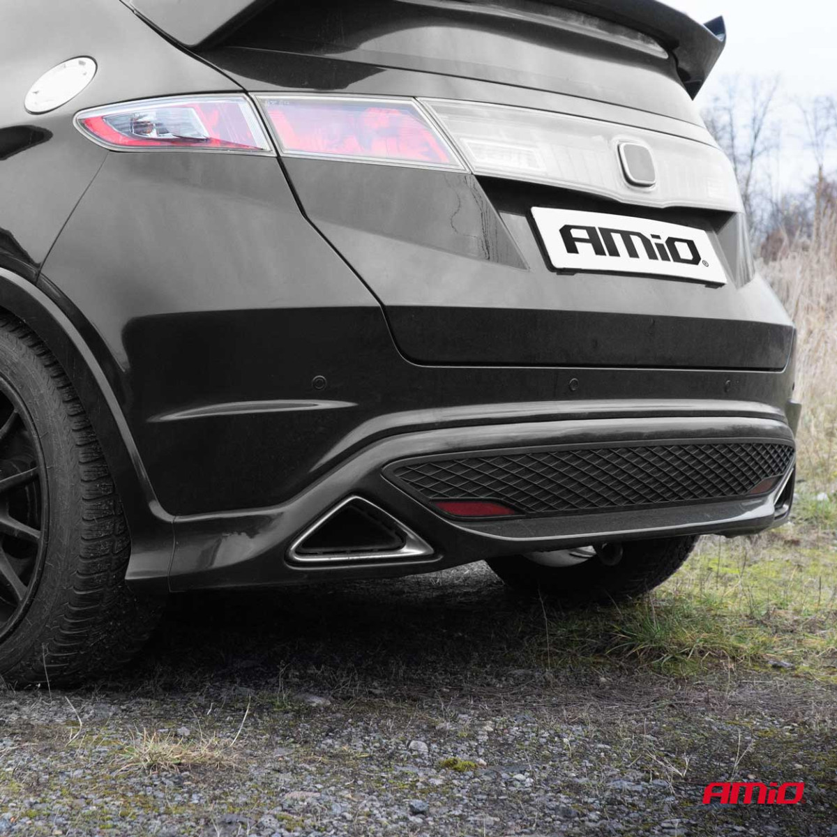 Parkimisabisüsteem LED, 8 musta andurit 22 cm AMIO-01560