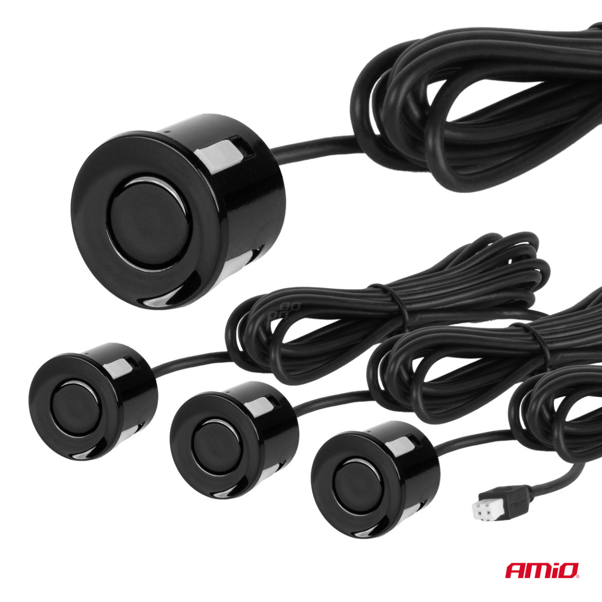 Parkimisabisüsteem LED COB, 4 musta andurit 22 mm AMIO-02281