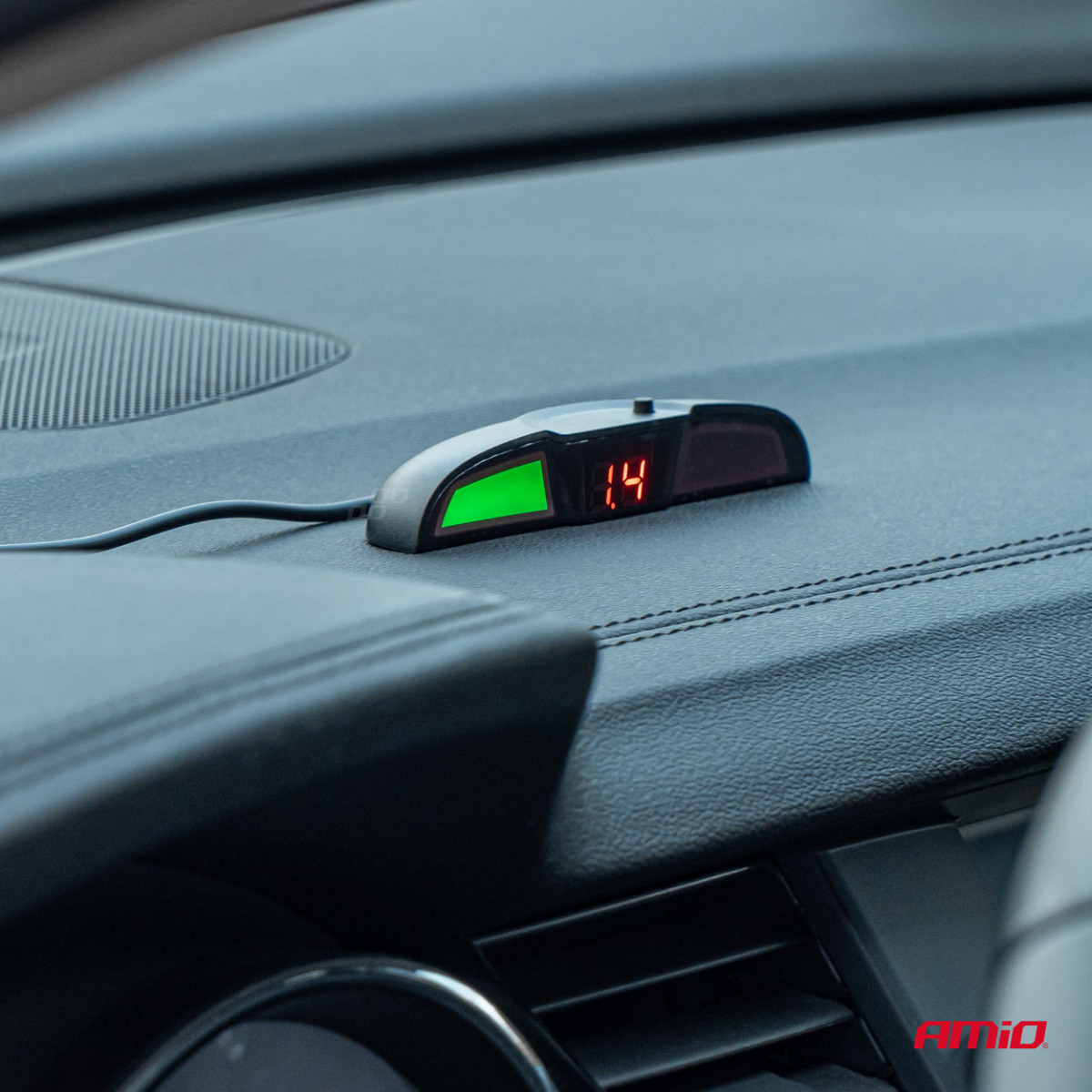 Parkimisabisüsteem LED COB, 4 musta andurit, sisemine paigaldus 16,5 mm AMIO-02285