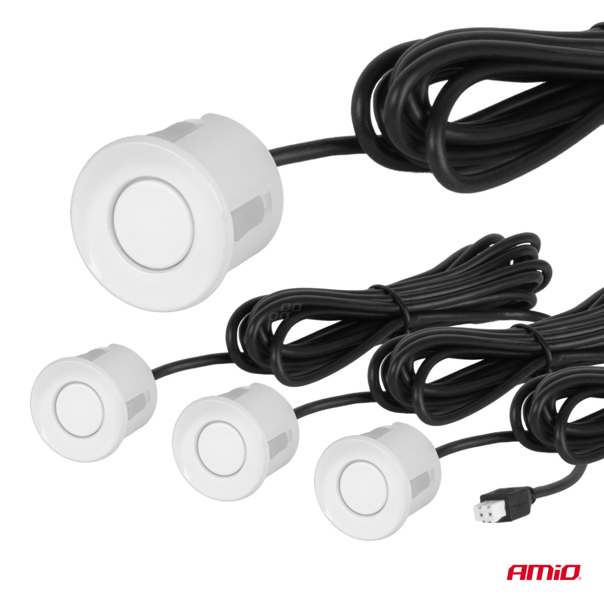 Parkimisabi süsteem LED-GRAF 3D, 4 valget andurit 21,5 mm AMIO-03188
