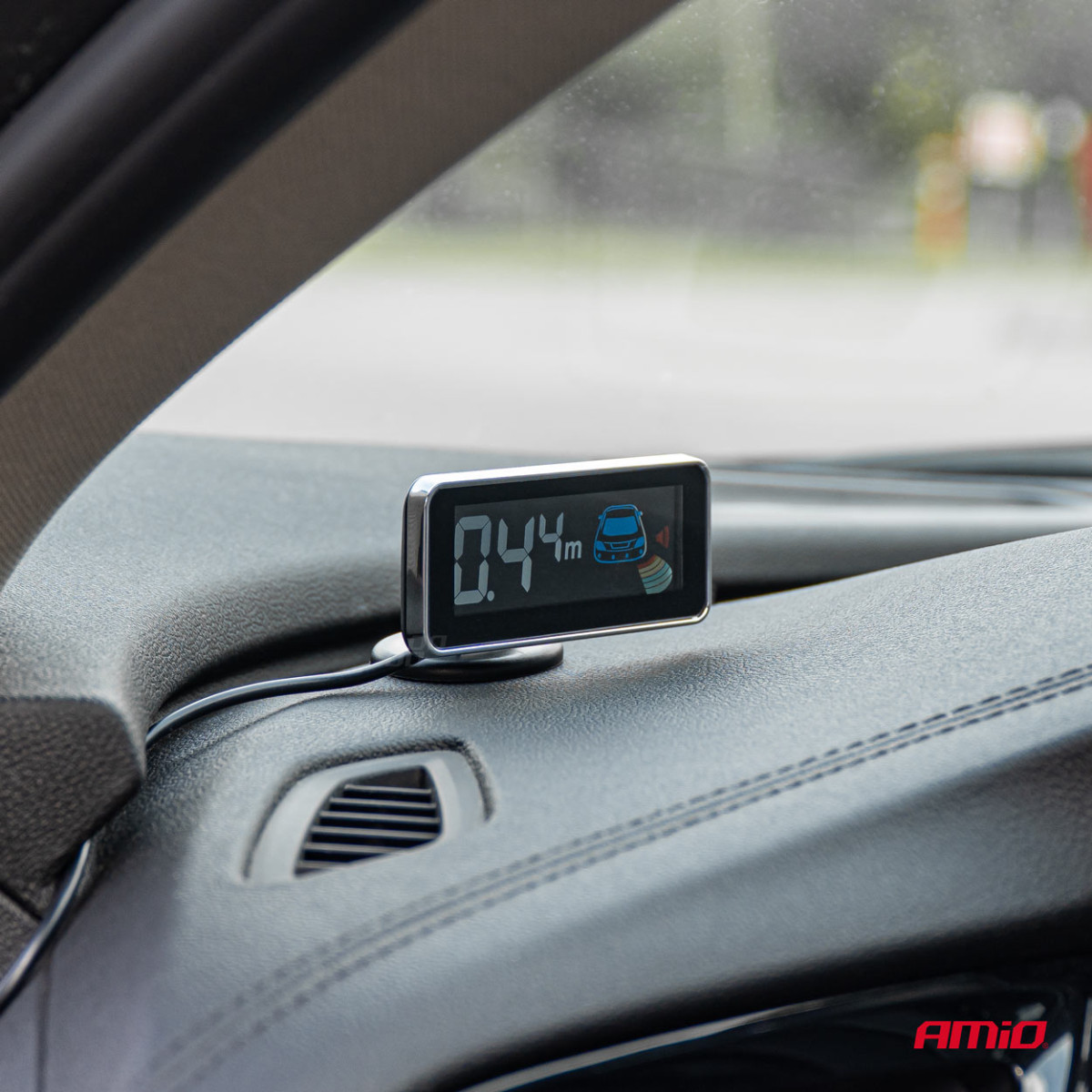 Parkimisabi süsteem LED-GRAF 3D, 8 musta andurit, sisemine paigaldus 16,5 mm AMIO-03196