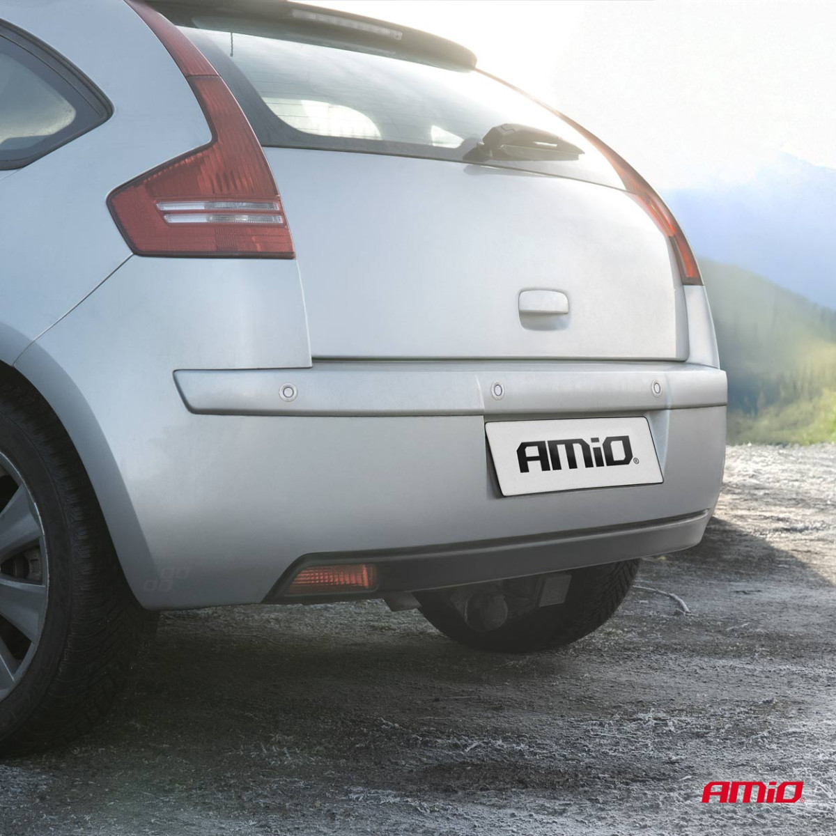 Parkimisabi süsteem LED-GRAF 3D, 8 hõbedast andurit 21,5 mm AMIO-03193