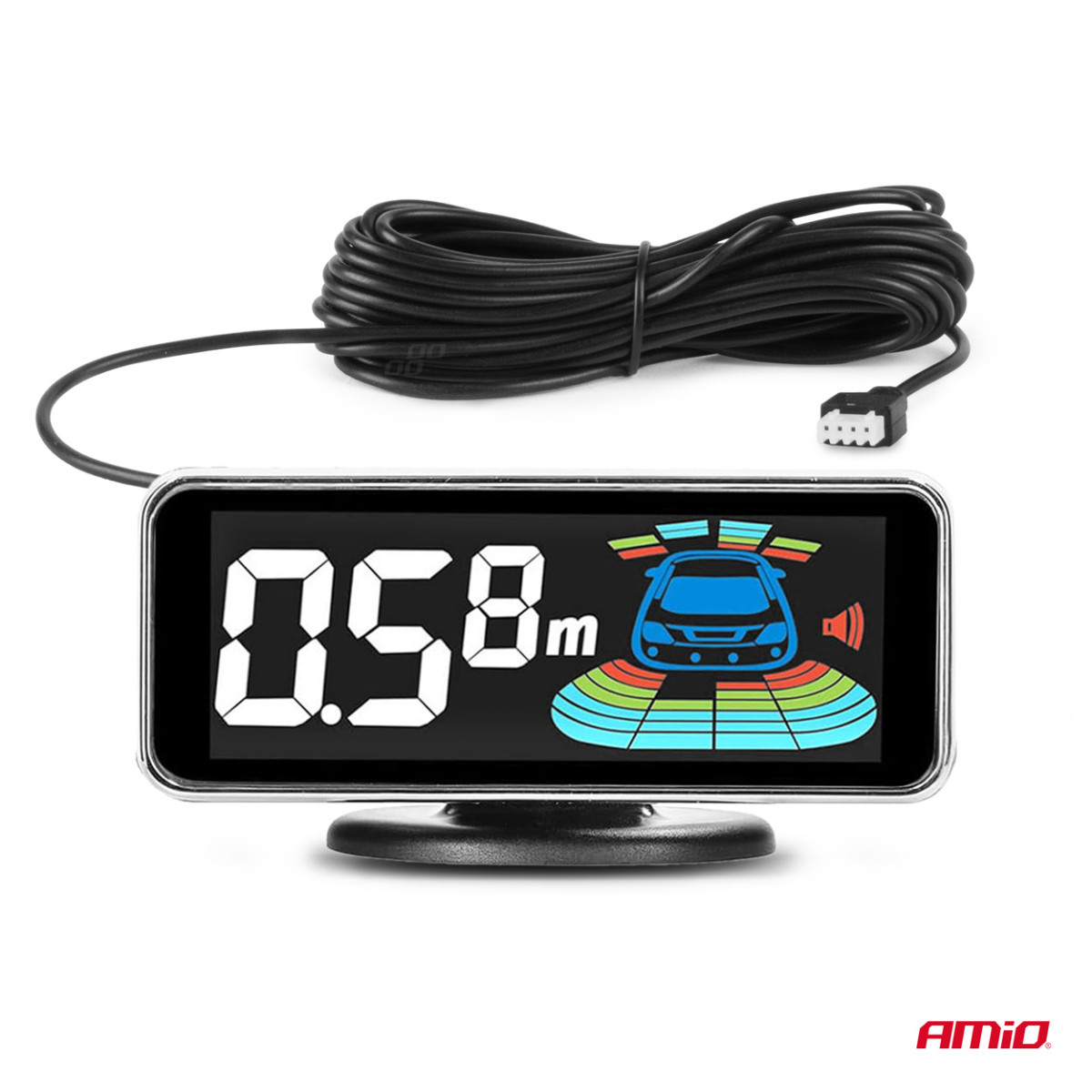 Parkimisabi süsteem LED-GRAF 3D, 8 hõbedast andurit 21,5 mm AMIO-03193