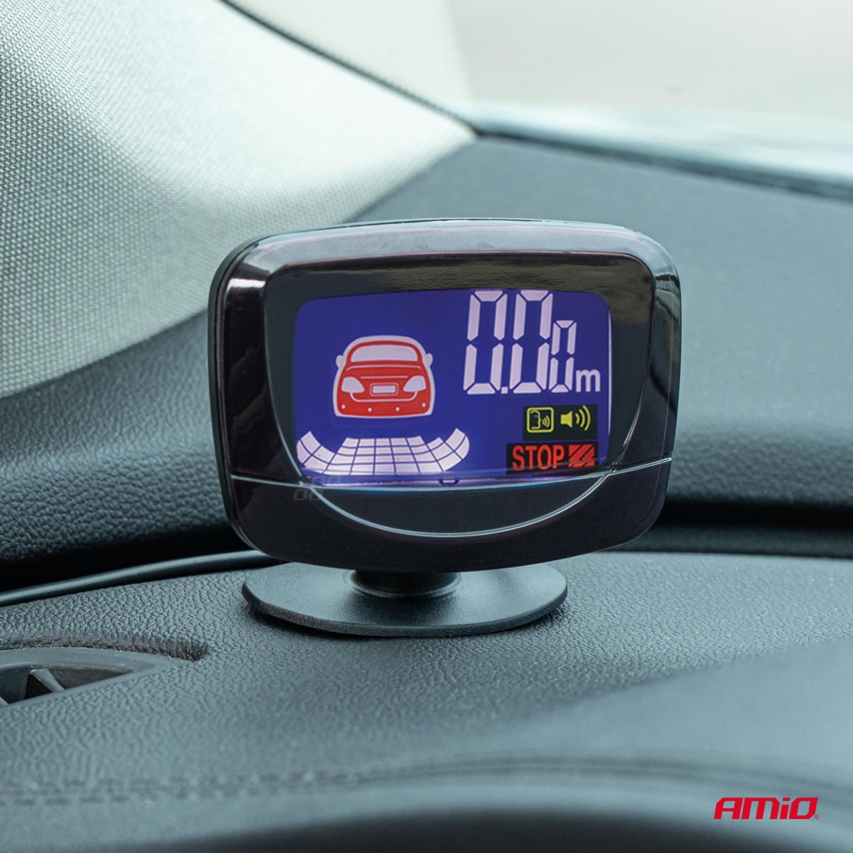 Parkimisabi süsteem LED-GRAF, 4 musta andurit 19 mm, veoautodele AMIO-02280