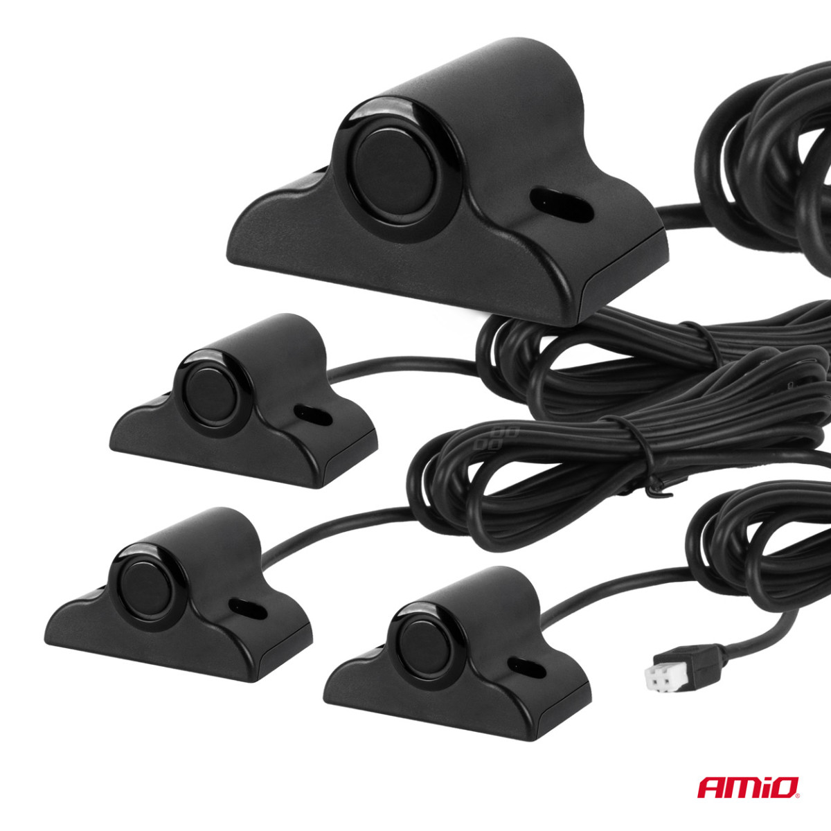 Parkimisabi süsteem LED-GRAF, 4 musta andurit 19 mm, veoautodele AMIO-02280