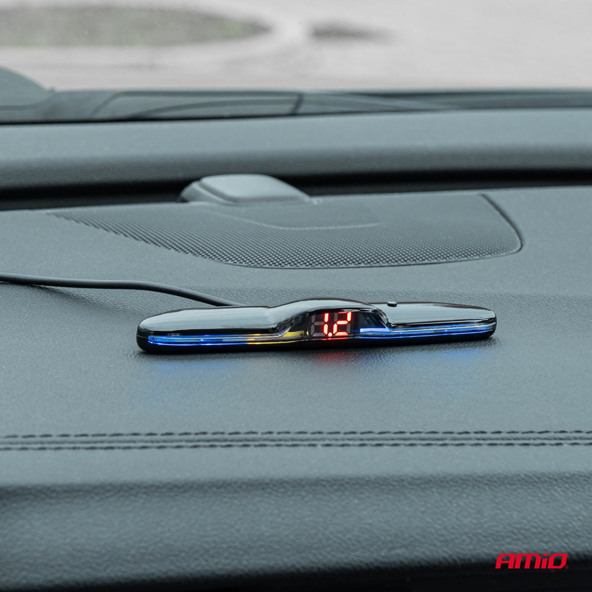 Parkimisabisüsteem MAX LED, 4 hõbedast andurit 22 mm AMIO-02288