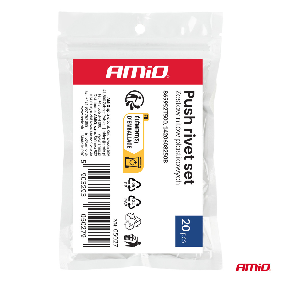 Plastneetide komplekt, 20 tk, AMIO-05027
