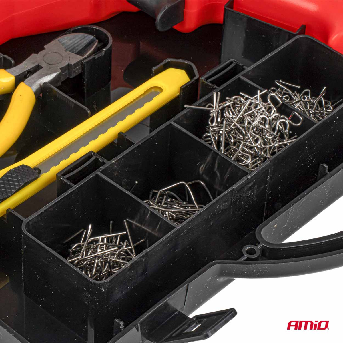 Plastikust keevituskomplekt klambritega, 200 tk. AMIO-04745