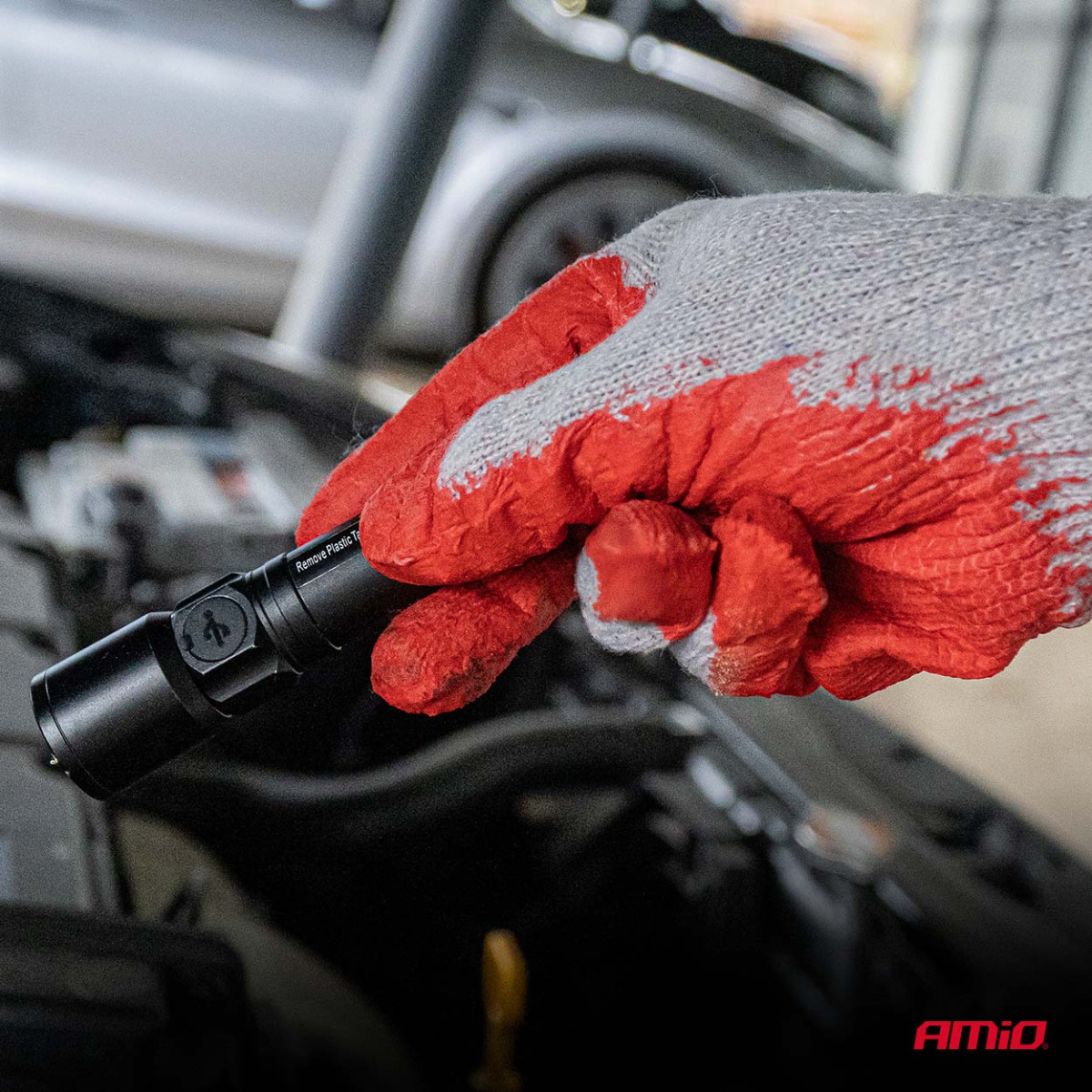 Polüester-puuvilla töökindad lateksiga, suurus 9, 10 tk, AMIO-04630