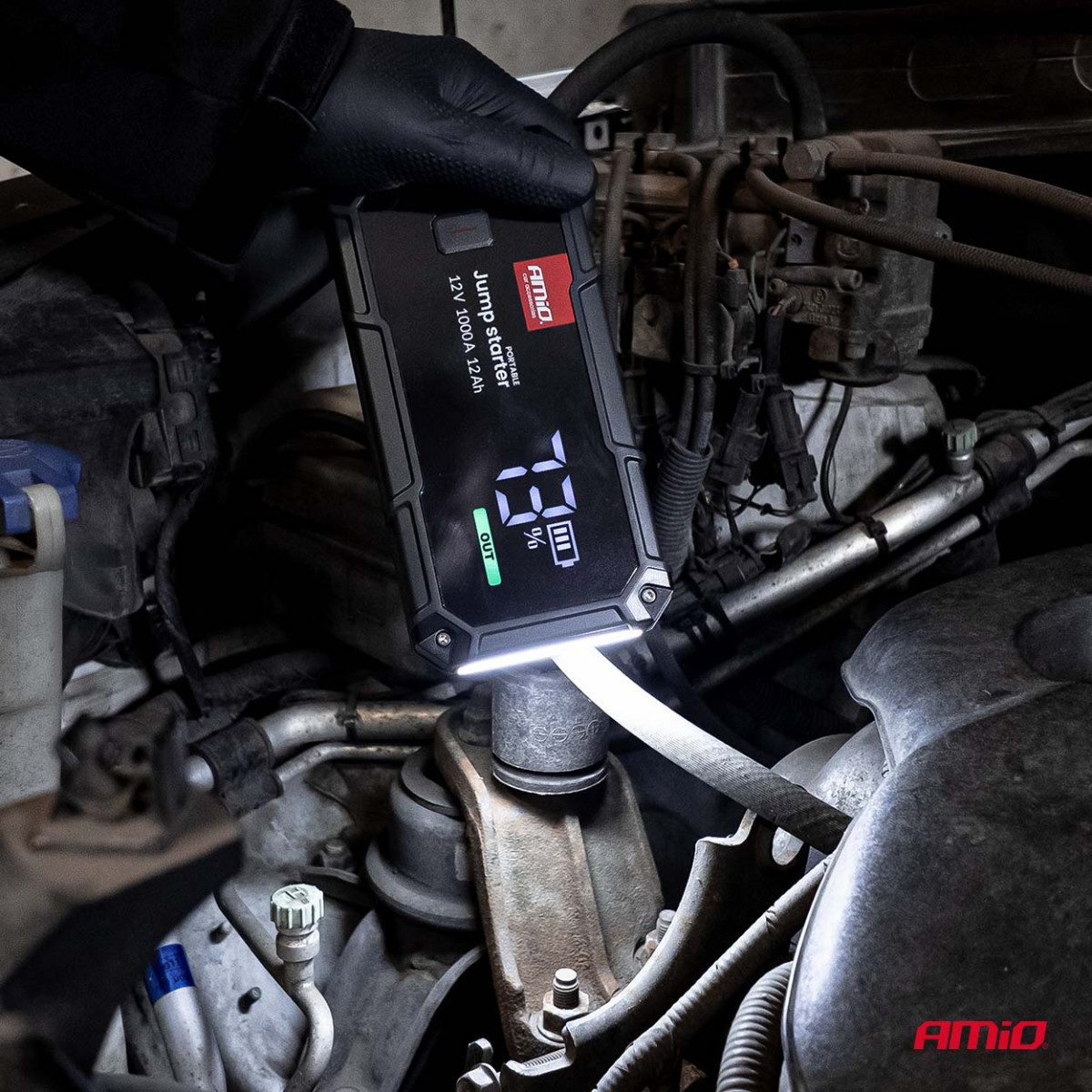 3in1 auto käivitusabi/LED/akupank 12V 12Ah 1000A PRO AMIO-04676