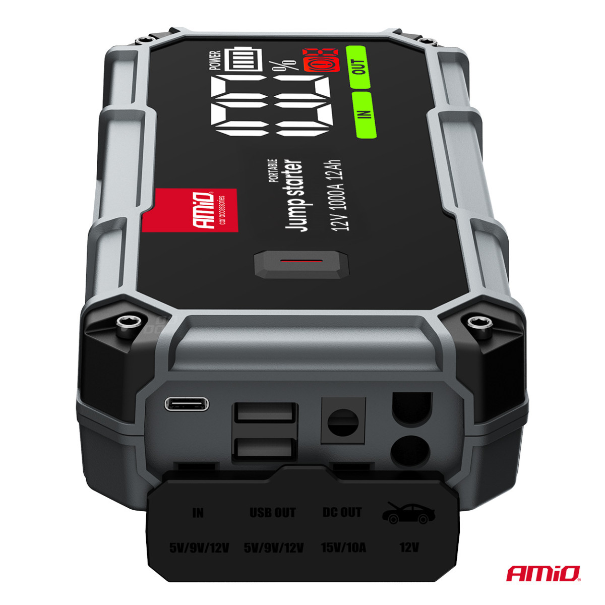 3in1 auto käivitusabi/LED/akupank 12V 12Ah 1000A PRO AMIO-04676