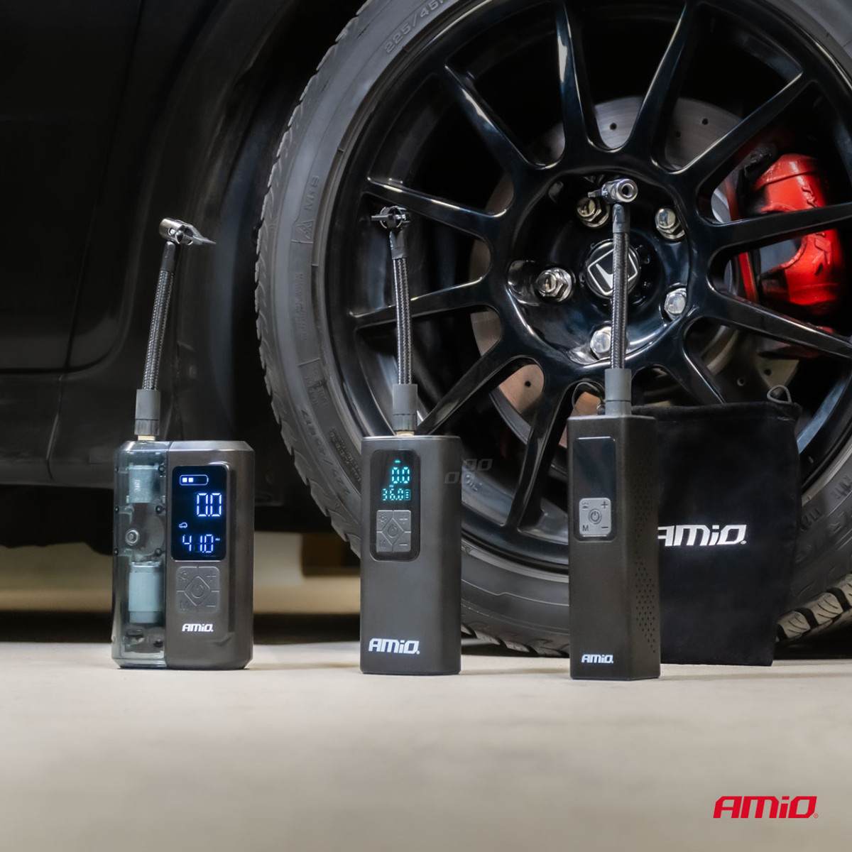 Juhtmevaba autokompressor 40 W LED-tule, akupanga ja USB-C-ga, AMIO-04377