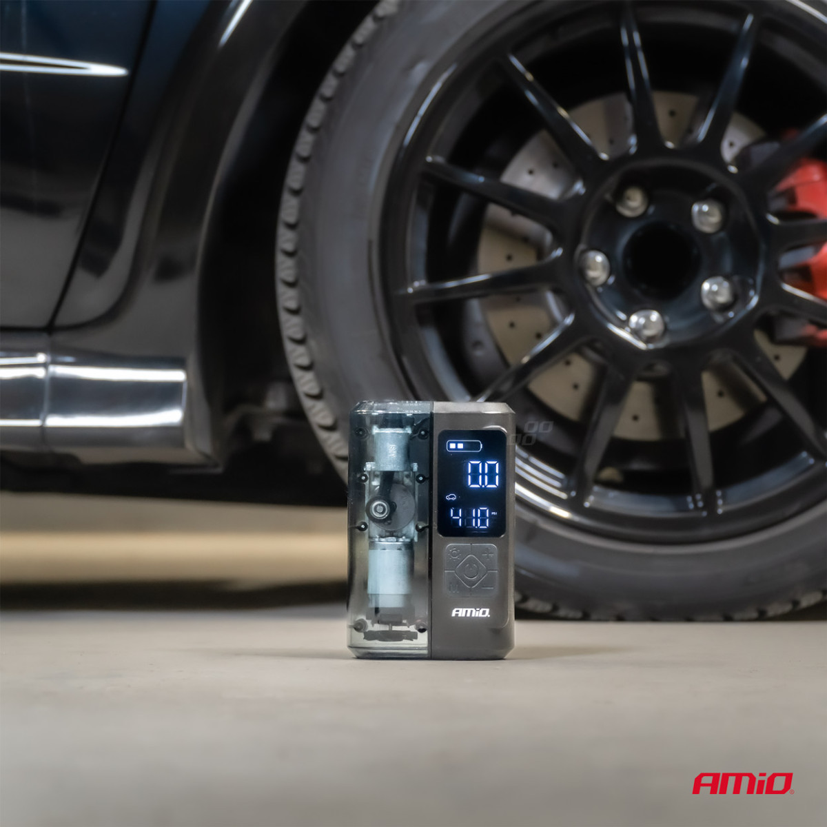 Juhtmevaba autokompressor 40 W LED-tule, akupanga funktsiooni ja USB-C-ga, AMIO-04378