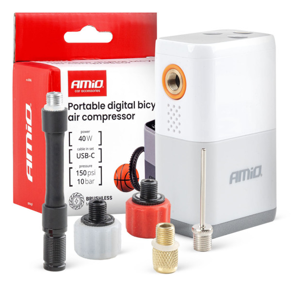 Juhtmeta miniõhukompressor jalgratastele, 40 W, USB-C, AMIO-04946
