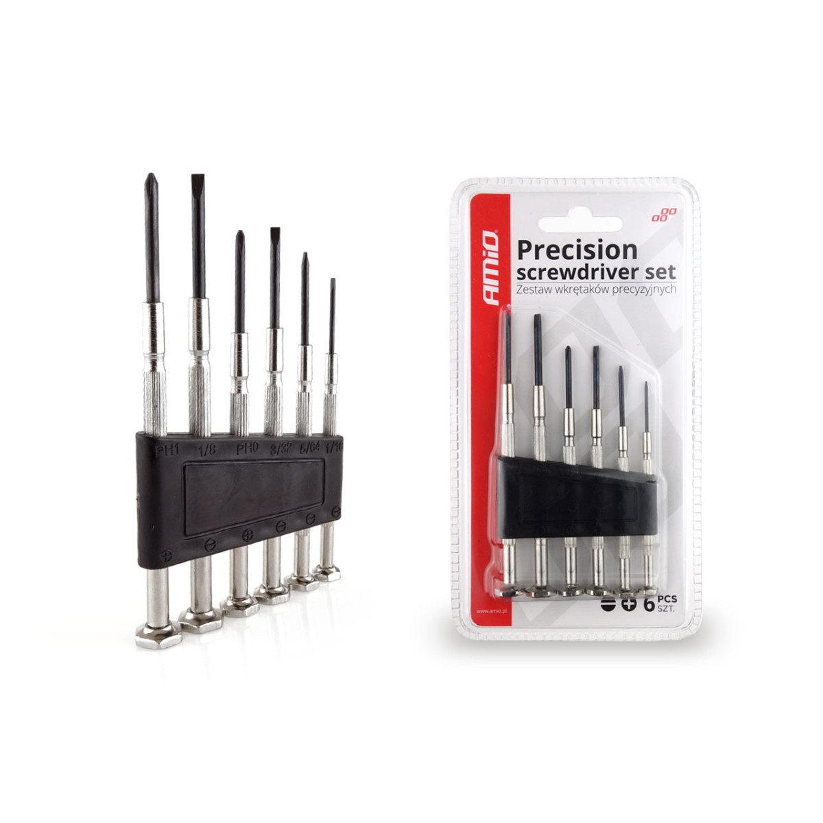 Täppiskruvikeerajate komplekt, 6 osa, AMIO-02408