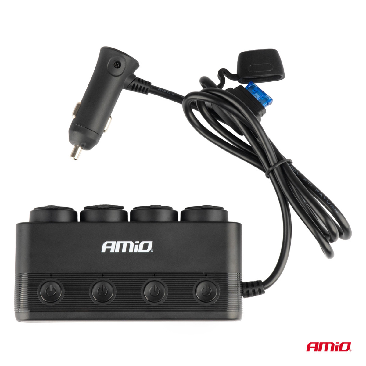 Auto 4-pesaga pikendusjuhe PD 30W ja QC3.0 12/24V, max 216W AMIO-04175