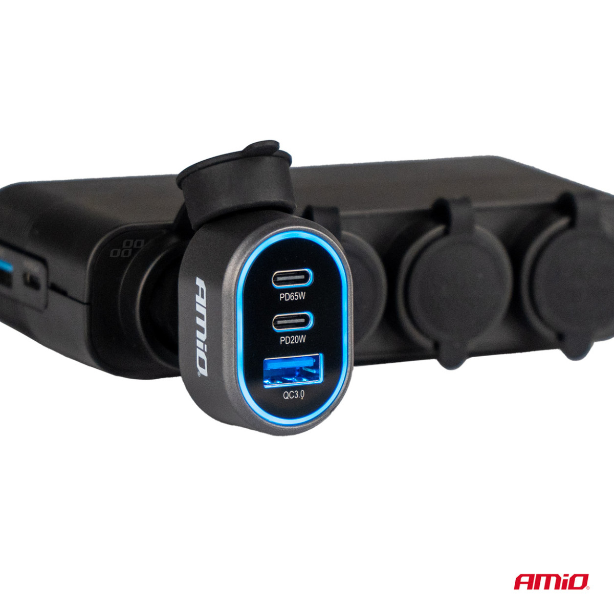 Kiire autolaadija QC 3.0 PD 65W + PD 20W AMIO-04177