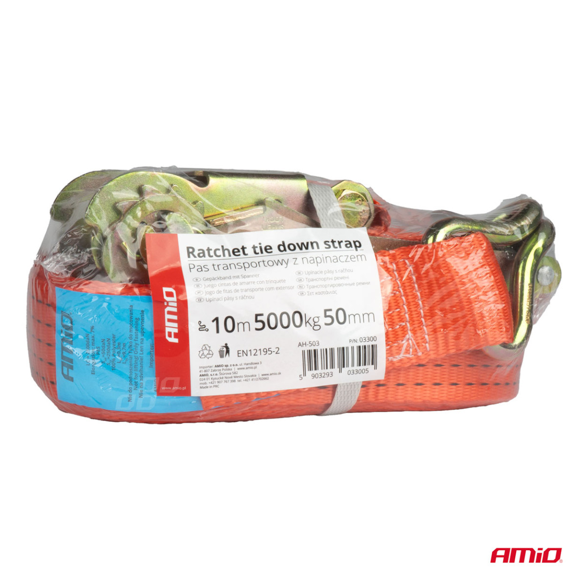 Kaubakinnitusrihm pingutiga 5000 kg, 10 m x 50 mm, AMIO-03300