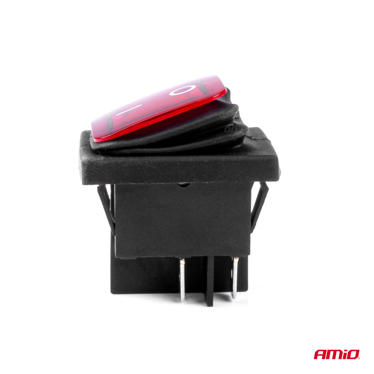 Punase valgustusega ristkülikukujuline lüliti AMIO-03092