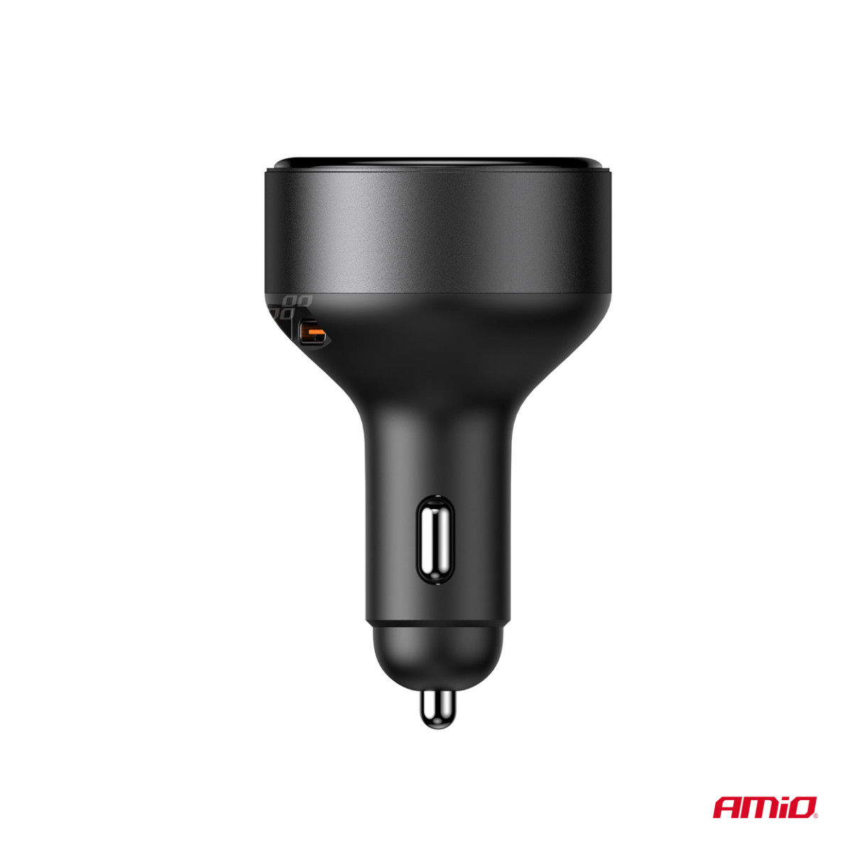 Autolaadija sissetõmmatava C-kaabli ja USB-C 12/24V 60W AMIO-04368
