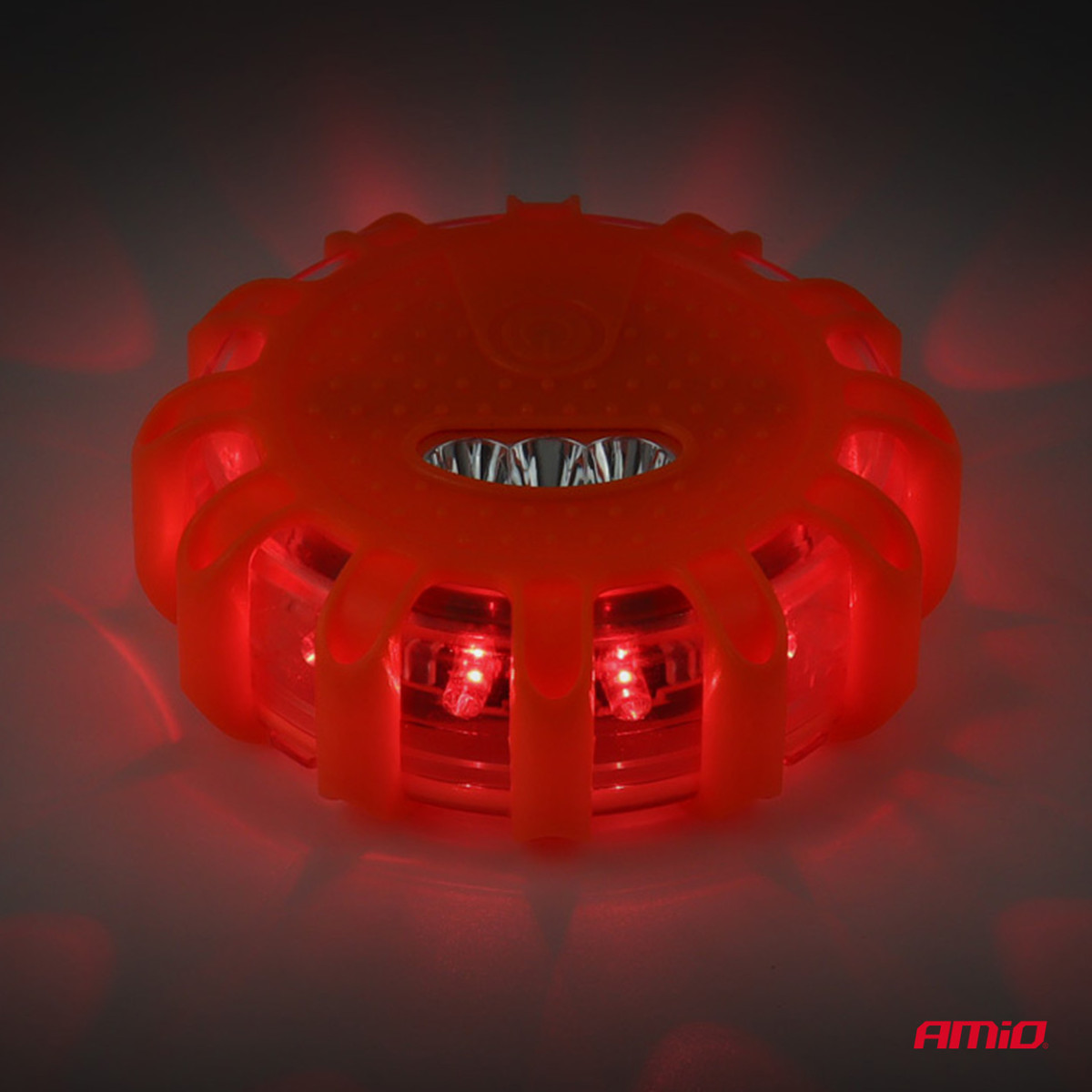 Kaasaskantav LED-hoiatuslamp prožektorfunktsiooniga 3xAAA IP65 12SMD + 3SMD