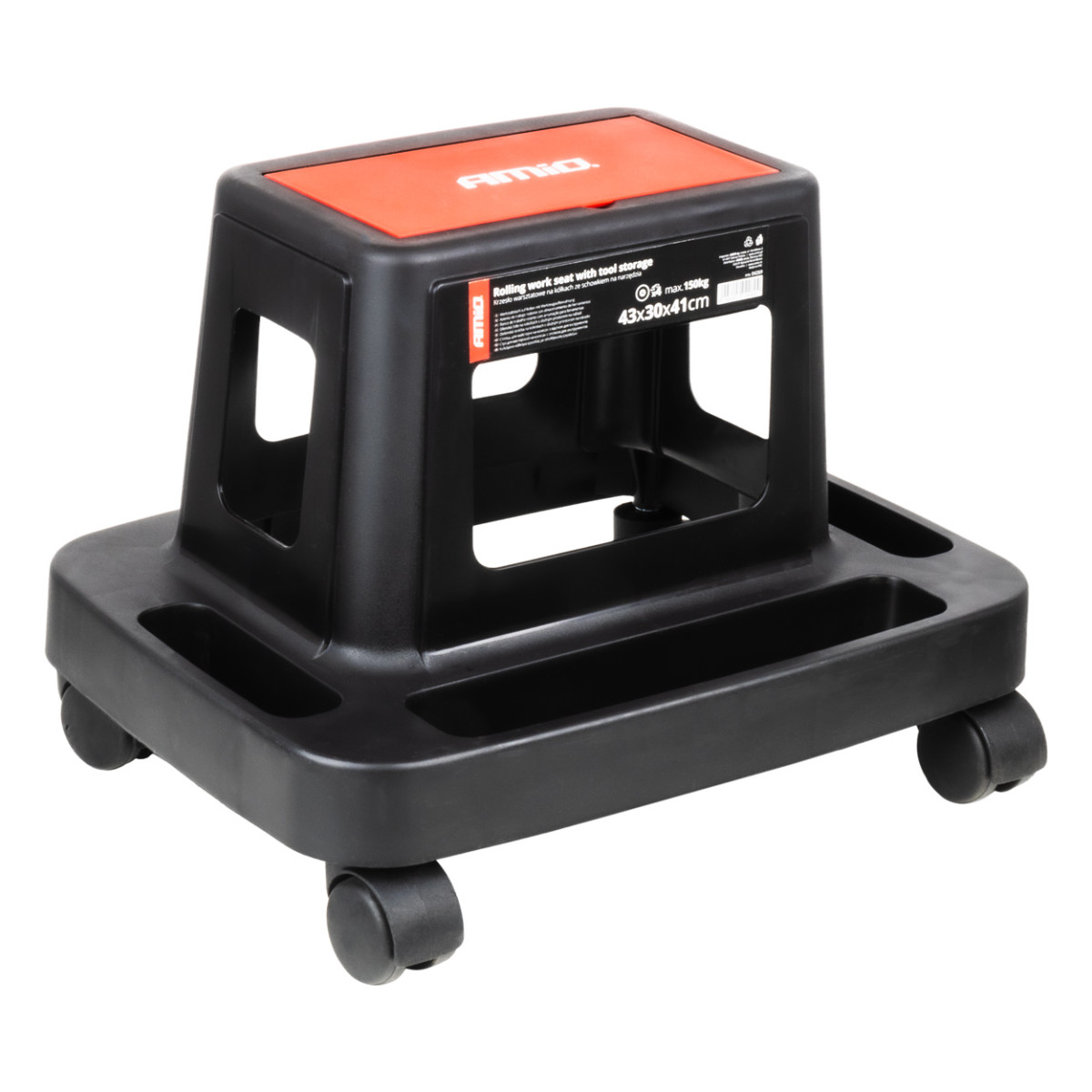 Töökoja tool ratastel tööriistakastiga, 150 kg, AMIO-04269