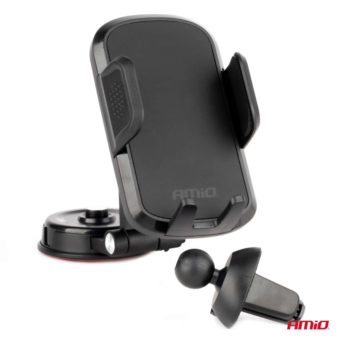 Telefonihoidik 2in1- õhutusavade/armatuurlaua külge, pöörleb 360°, AMIO-04138
