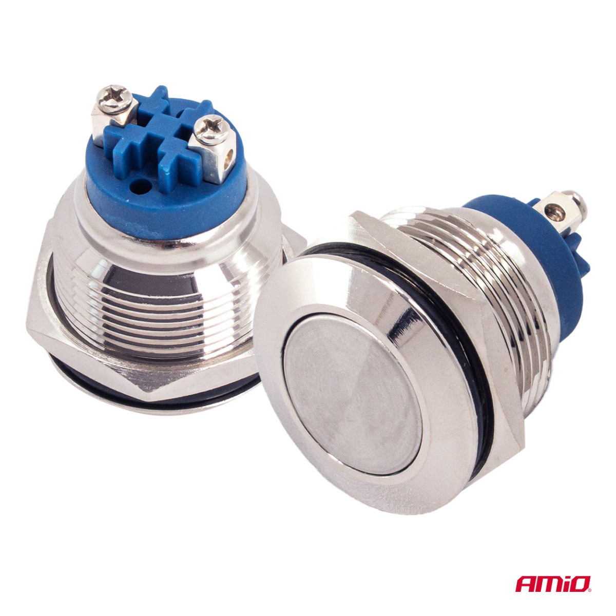 Ümmargune metalllüliti ON/OFF 19 mm, 5 A, 12/230 V AMIO-04474