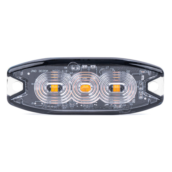 Lame LED-hoiatuslamp Slim Amber 3x3W LED R65 R10 12/24V IP67 AMIO-02297