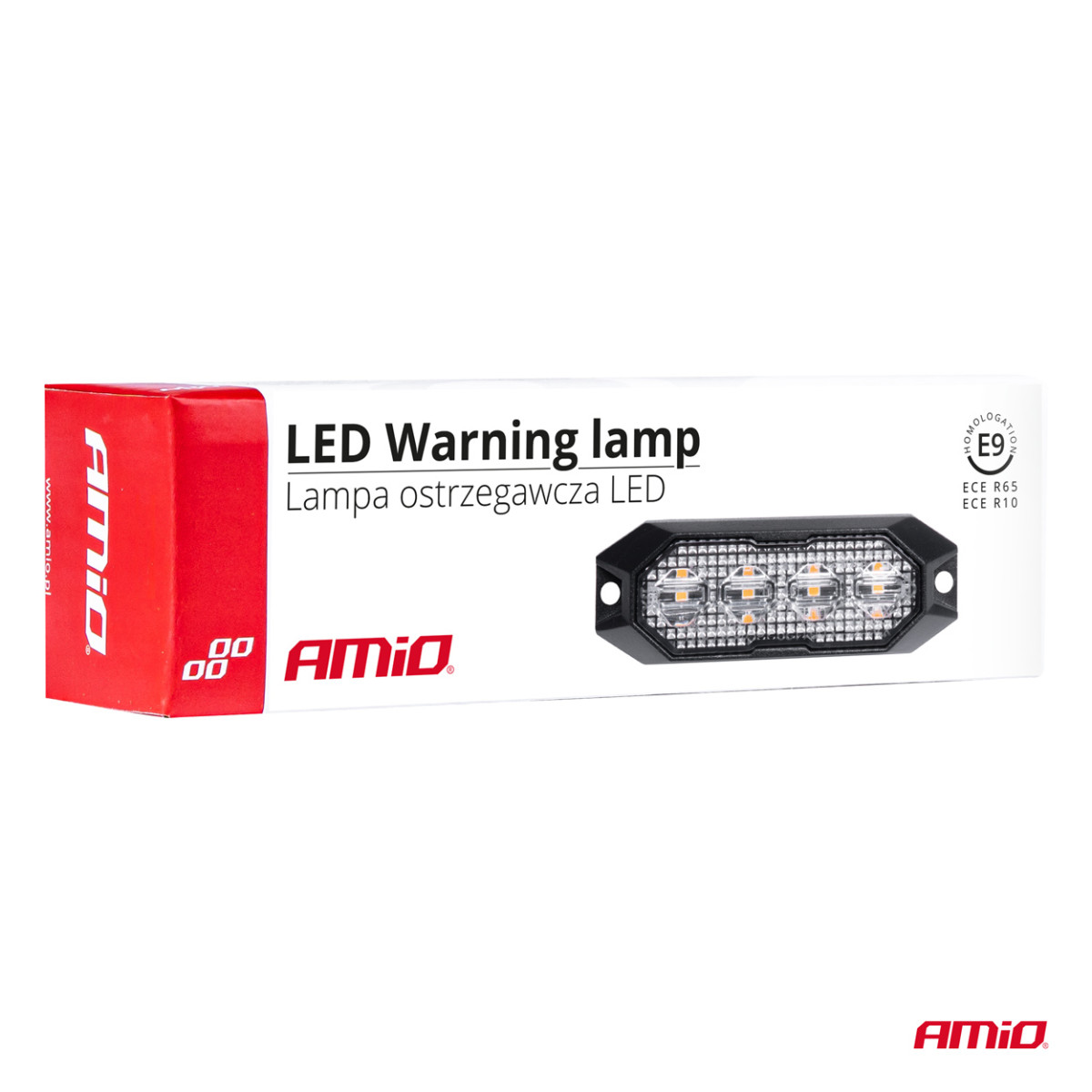 Lame LED-hoiatustule vilkur, oranž, 4x3W, R65 R10, 12V/24V, IP6K9K AMIO-03929
