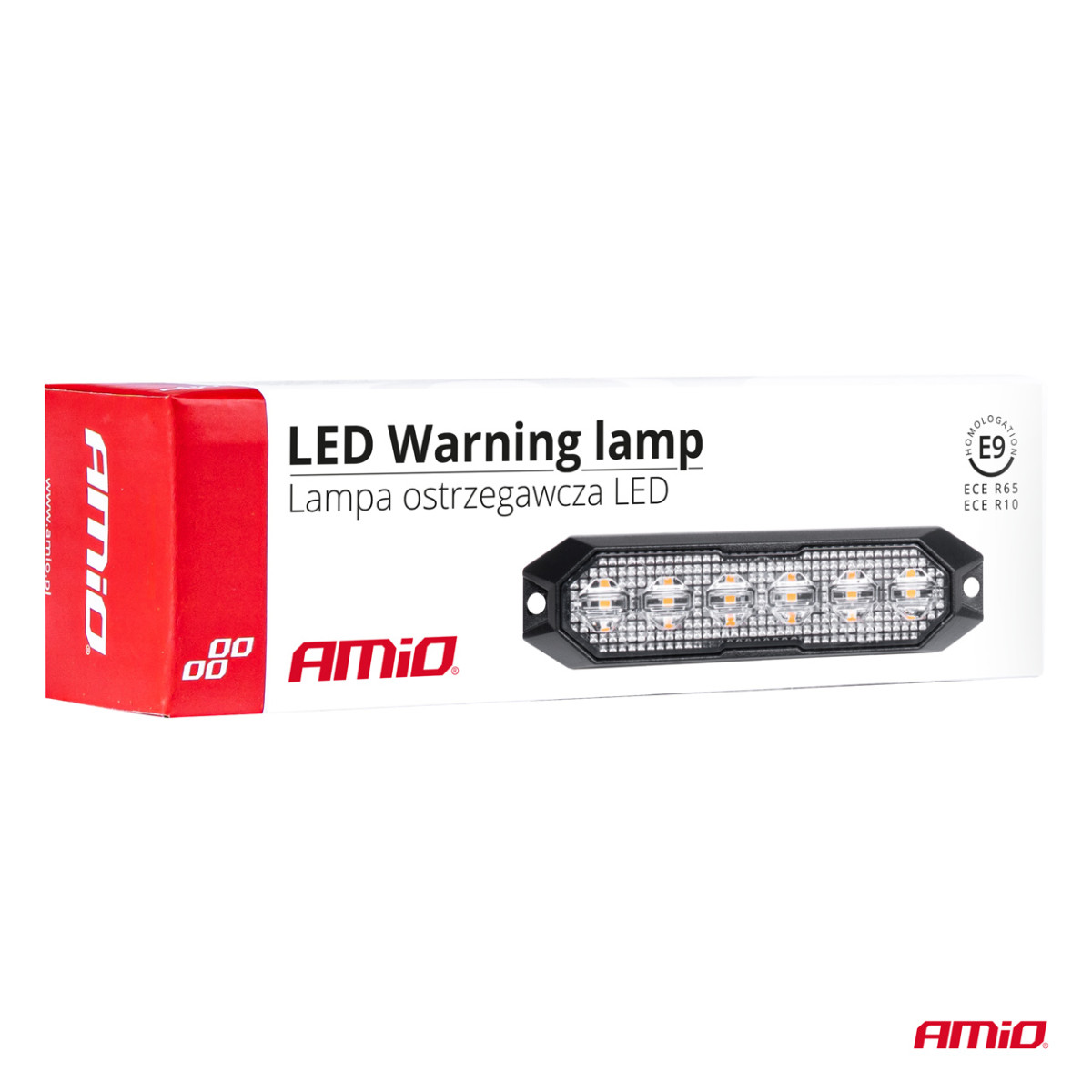 Lame LED-hoiatustuli 6x3W 12/24V R65 R10 AMIO-03930