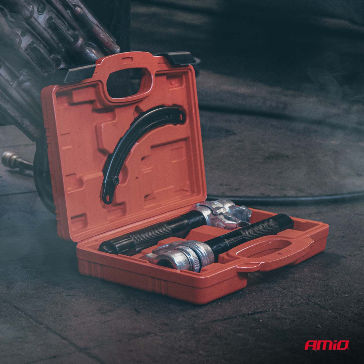 Vedrustuse vedrude kokkusurumiskomplekt koos turvaklambriga AMIO-04763