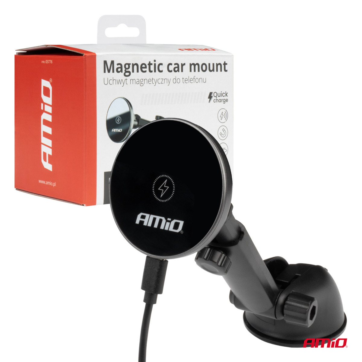 Telefonihoidja iminapaga ja juhtmevaba laadijaga 15W My Mag AMIO-03776