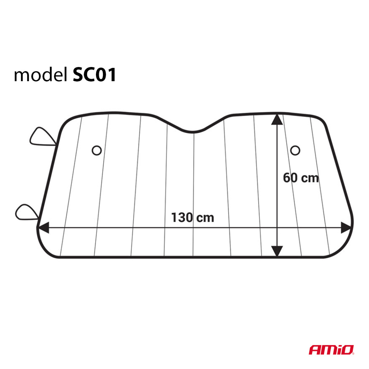 Esiklaasi kaitse 130x60 cm, hõbedane, PE mull AMIO-01531