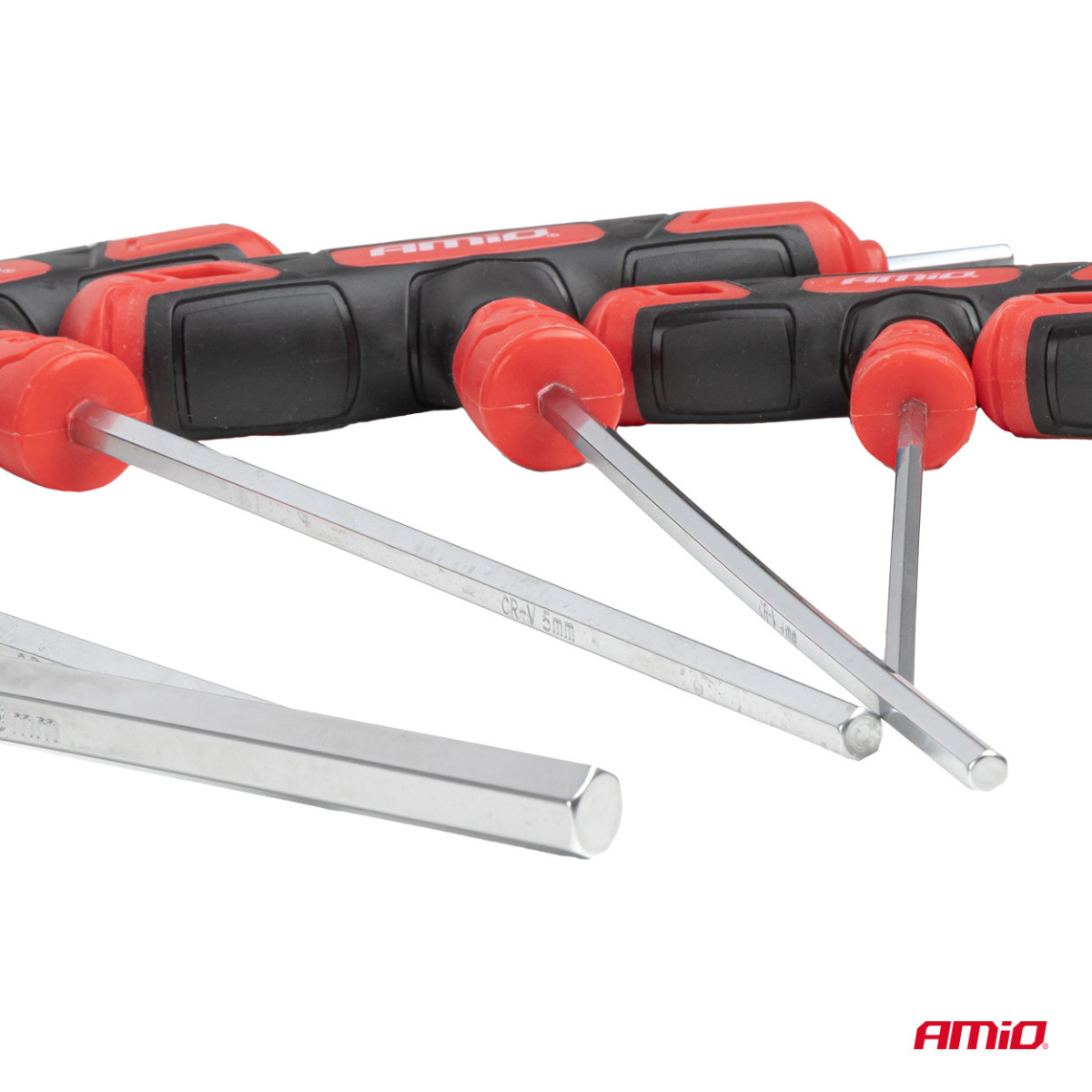 Kuuskantvõtmete komplekt T-käepidemega, 8 tk. AMIO-04826