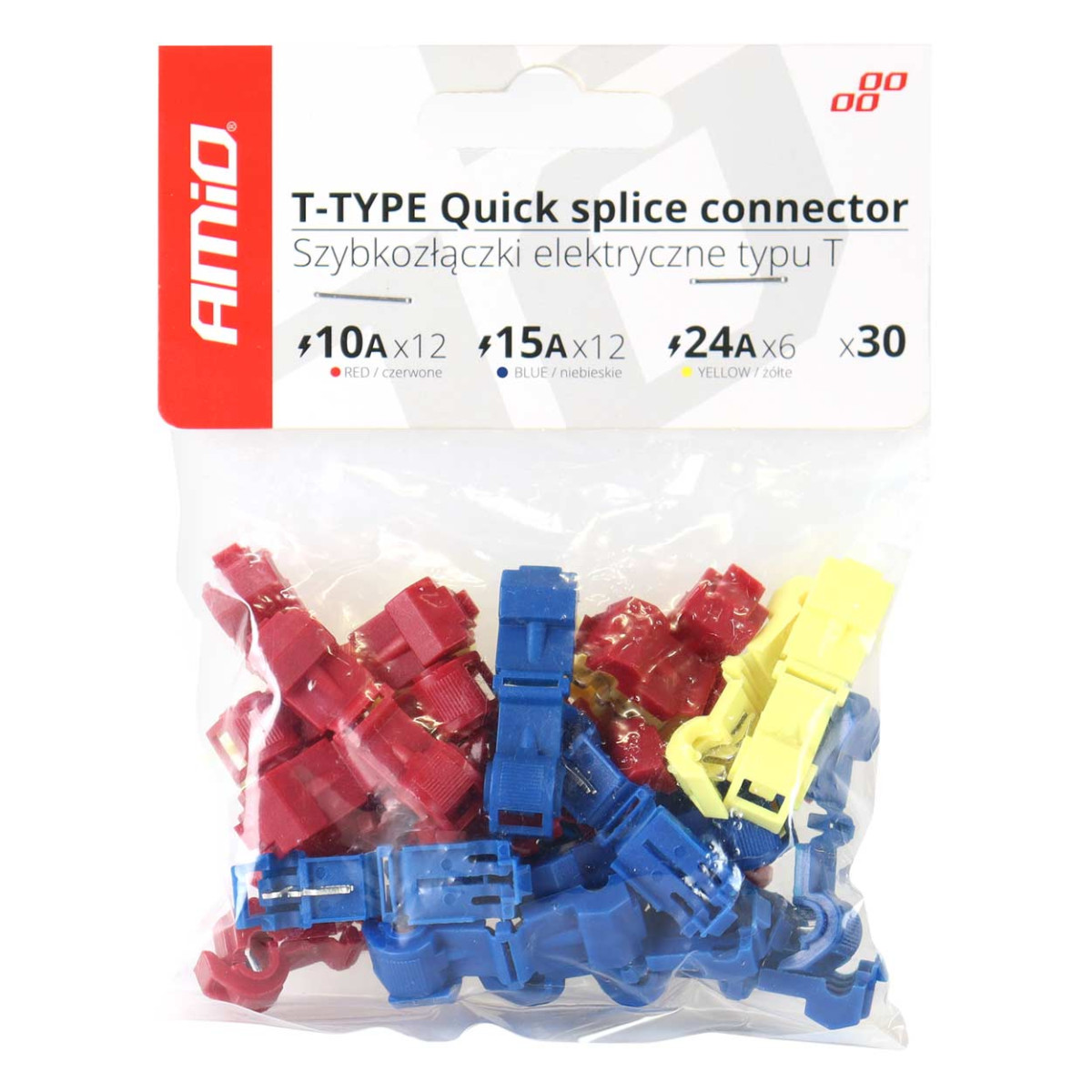 Kiirühendusega T-tüüpi pistikud – 30 tk, AMIO-02347